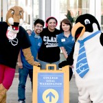 Butch and Oswald with students