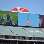Clark College Band on Oakland A's JumboTron