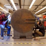 students working on a welding project