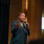person with microphone